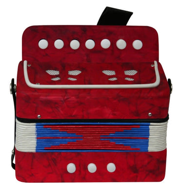 Acordeon Infantil 7 Botones 2 Bajos Rojo, Acifro